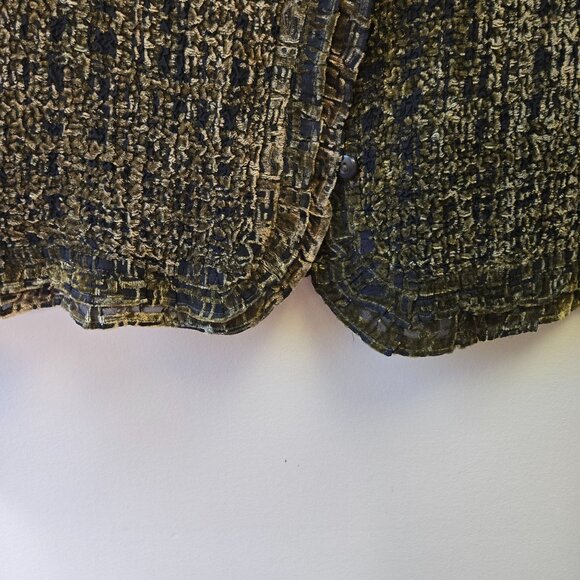 Coldwater Creek Womens Velvet Sheer Textured Button-Up Shirt Jacket L - Picture 7 of 9